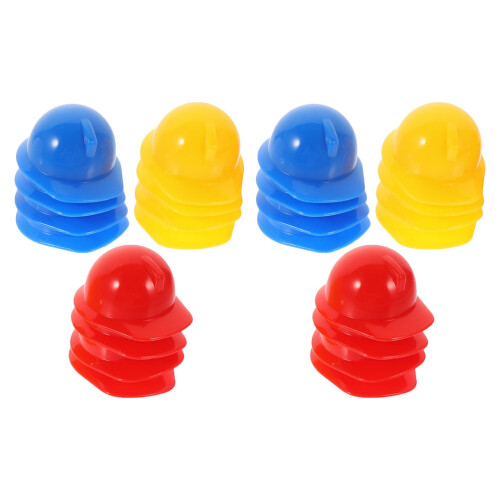 60Pcs Assorted Color Mini Doll Plastic Construction Party Hats 2