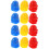 60Pcs Assorted Color Mini Doll Plastic Construction Party Hats 5