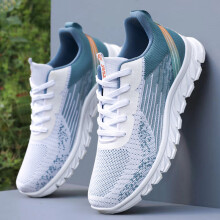 (Light blue,39)Men's Sneakers Spring New Fashion Lace-up Running Shoes Lightweight Breathable Casual Shoes for Men