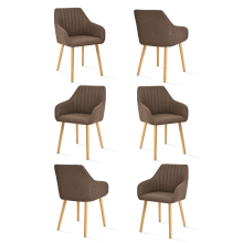 (Mocha Brown, Set of 6) Goeurvant Dining Chairs
