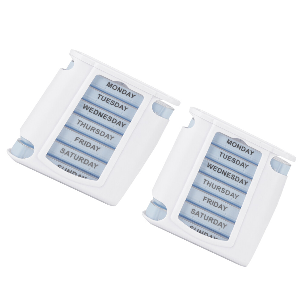 Portable 28 Grids Medicine Storage Box, 13x11.5cm Travel Organizer