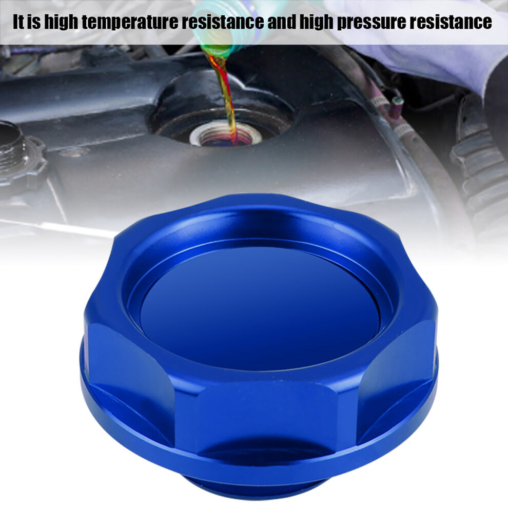 Engine Fuel Tank Cap Aluminium Alloy Car Oil Filler Cover Replacement Blue 8791393330578