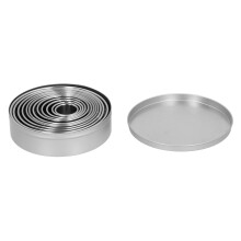 12Pcs Stainless Steel Round Cutting Die Set - Various Sizes, Includes Storage Box