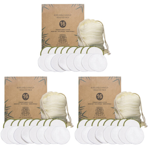 48Stk Wiederverwendbare Makeup Pads Bambus Bunt 1