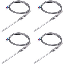 4X RTD Pt100 Inossidabile Sonda Temperatura Sensore Cavo 2M 98mm 3 Fili -50-400 Centigrado