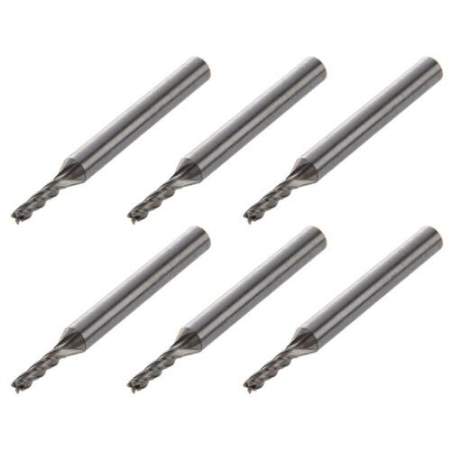 6pcs 3mm6mm12mm60mm 4 Flutes HSS AL End Mill Milling Cutter Tool