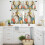 Easter Rabbit Kitchen Curtains and Valance Set Beige 3