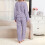 Completo pigiama da donna foderato in pile, viola, taglia L 4