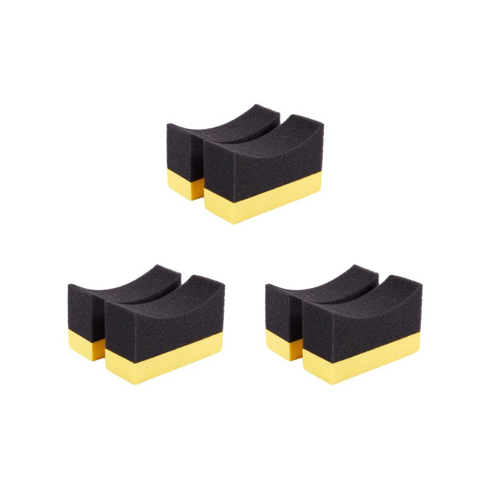 6X Contoured Auto Wheels Brush Sponge Tools Applicator Special For Tire Hub Cleaning Dressing Waxing Polishing 6031011427047