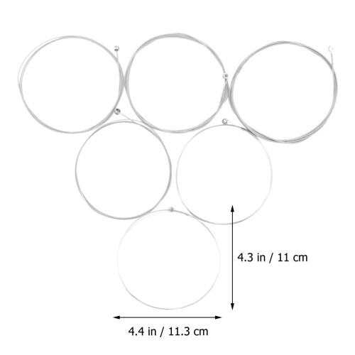 24Pcs Durable Acoustic Guitar Strings Metal Silver Replacement Set 1