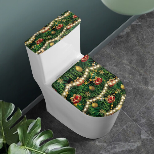 Toilettensitzbezug mit Weihnachtsglockenmuster, elastisch 1