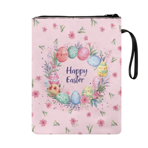 Protège-livres à motif d'œufs de Pâques en polyester réutilisable1 1