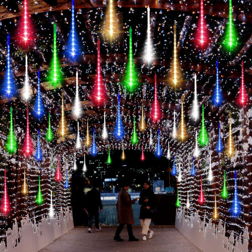 Φωτάκια LED 12" εξωτερικού χώρου με σχήμα παγοκρύσταλλου Meteor Shower, 10 σωλήνων/240 LED, 2