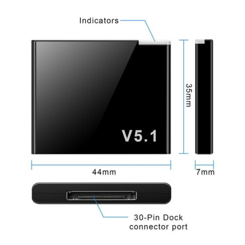 Ασύρματος προσαρμογέας ροής ήχου για iPod 30 ακίδων, πομπός Bluetooth με βελτιωμένη 2