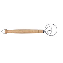 Professional Grade Baking Tool, Easy Clean Baking Whisk for Heavy Dough Mixing, Dutch Style Dough Whisk, Stainless Steel Dough Whisk for Mixing