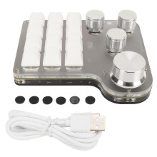 Wired Programmable Keypad Hot Swappable Switch Gaming Keyboard Customizable Macros Ergonomic Design RGB Backlit Mini USB Keypad Multimedia Controls