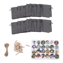 Bolsas para recuerdos de boda, bolsas de arpillera con cordón para manualidades, bolsitas para joyas, perfectas para celebraciones anuales, contiene