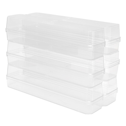 Versatile Home Storage Solutions, Compact Size For Drawer Or Closet Storage, Stackable Storage Bins6-Pack Rectangle Clear For Home Office (6)