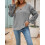 Γυναικείο oversized πουλόβερ με λεοπάρ μοτίβο σε χρωματικό μπλοκ, άνοιξη 2025, άνετο, 4