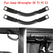 Türgriffe mit Gummierung für Jeep Wrangler JK, TJ, YJ und CJ – Einfache Montage, passend für 2–3 Zoll Überrollbügel, Schwarz