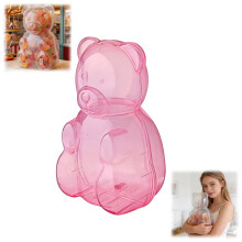 Niedliche rosa Gummibärchenbehälter, befüllbare, teddyförmige Bonbonboxen als Gastgeschenke für Valentinstagspartys (1 Stück), kompatibel mit