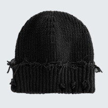 Willtoo alsidig kreativ polyester strikket hue til kvinders afslappede varme outfits sort