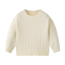 Baby Kleinkind Jungen Pullover Mädchen Strickpullover Sweatshirt Kinder Langarm Rundhals Einfarbige Freizeitoberteile Beige 7-8 Jahre