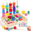Ξύλινες χάντρες Montessori για νήπια 2-4 ετών, τουβλάκια αλληλουχίας και στοίβαξης με 1