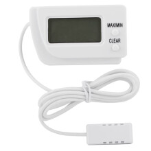 Termômetro digital com sonda para forno, termômetro eletrônico de zona dupla, termômetro com sensor à prova d'água para aquários e