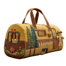 Borsa da viaggio hippie trapuntata a forma di furgoncino – Grande borsa da palestra bohémien per yoga, danza, festival e viaggi di una notte,
