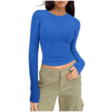 Camisetas de manga larga para mujer, moda de otoño 2025, crop tops básicos ajustados, conjuntos para salir, ropa Y2K.