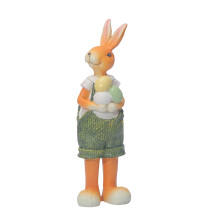 Decorazione con coniglietto pasquale, figura di coniglietto, ornamento artigianale con tifa, decorazione per la casa per le feste, coniglietto carino