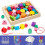 Ξύλινες χάντρες Montessori για νήπια 2-4 ετών, τουβλάκια αλληλουχίας και στοίβαξης με 2