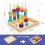 Ξύλινες χάντρες Montessori για νήπια 2-4 ετών, τουβλάκια αλληλουχίας και στοίβαξης με 5