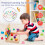 Ξύλινες χάντρες Montessori για νήπια 2-4 ετών, τουβλάκια αλληλουχίας και στοίβαξης με 6