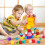 Ξύλινες χάντρες Montessori για νήπια 2-4 ετών, τουβλάκια αλληλουχίας και στοίβαξης με 7