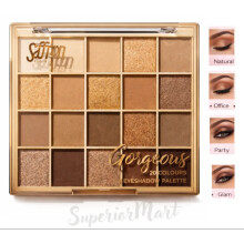 Gorgeous Eyeshadow Palette Matte and Shimmer Brown Bronze Nude 20 Colours