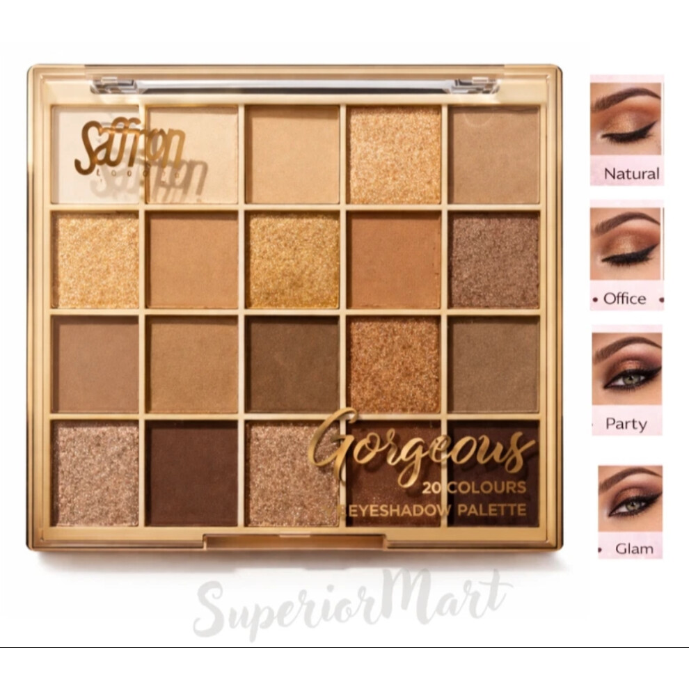 Eyeshadow Brown/Bronze Gorgeous Palette Matte And Shimmer Nude 20 Colours