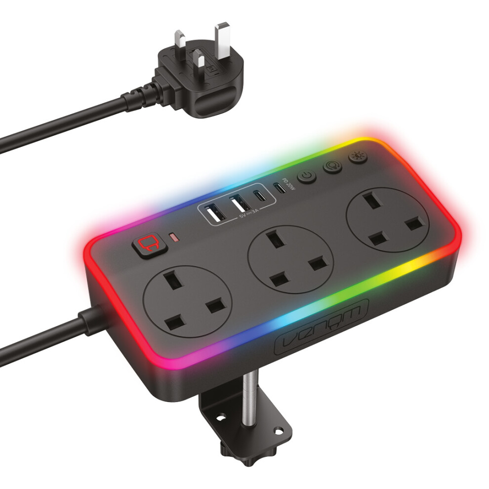Venom Desktop Power Extension Lead Surge Protector 5031300036067