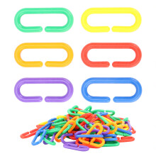Bird Chewing Toy Plastic Chain with Hooks for Parrots Feeding & Play Accessory