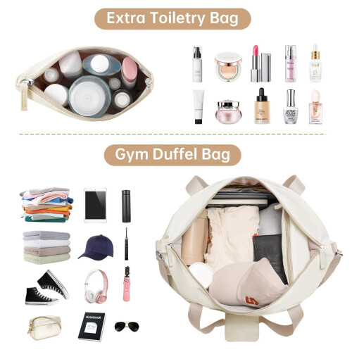 Τσάντα Duffel για γυναίκες, ευρύχωρη τσάντα ταξιδιού με διαχωριστικό για στεγνό και 2