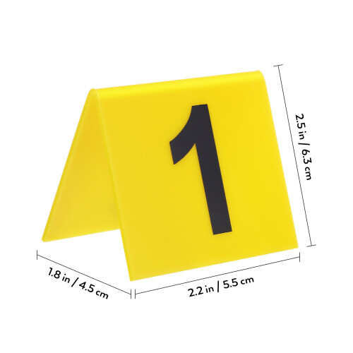 30Pcs Yellow Plastic Crime Scene Markers Multi-Function Table Numbers 2