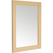 48 x 38cm Framed Mirror with Wall Hanging Fixings - Oak Effect
