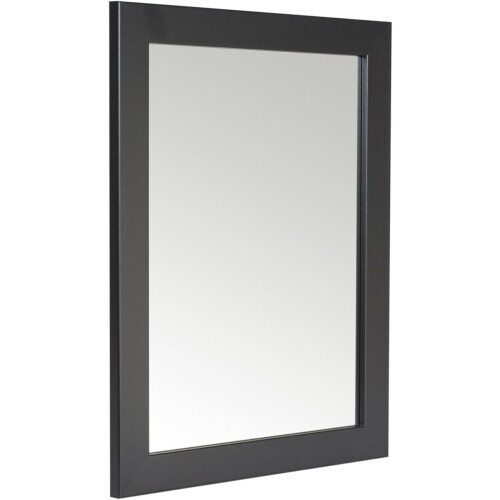 48 x 38cm Framed Mirror with Wall Hanging Fixings - Black