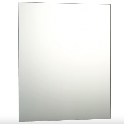 60 x 45cm Plain Rect. Mirror, Chrome Effect Metal Spring Loaded Wall Fix Clips