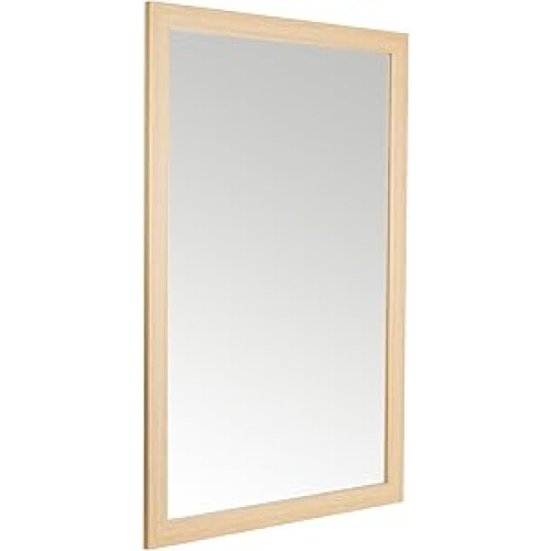 58 x 84cm Framed Mirror with Wall Hanging Fixings - Oak Effect