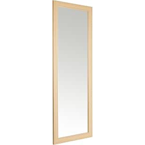 38 x 99cm Framed Mirror with Wall Hanging Fixings - Oak Effect