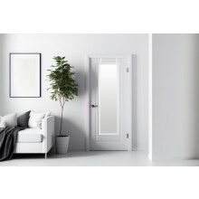 130cm x 38.5cm Overdoor Mirror Full Length for Bath/Bedroom etc. - Curved White