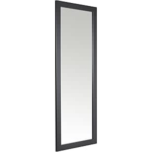 38 x 99cm Framed Mirror with Wall Hanging Fixings - Black