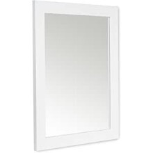 48 x 38cm Framed Mirror with Wall Hanging Fixings - White